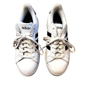 adidas Grand Court sneakers, black stripes size 7